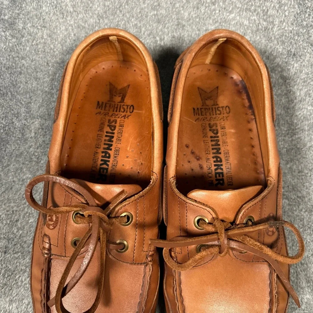 Mephisto Spinnaker Boat Shoes Tan Leather Mens 8 Deck Shoes Air-Relax 7223838074